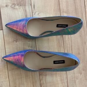 Nine West fresh pointy toe pumps Multicolor Iridescent Heels